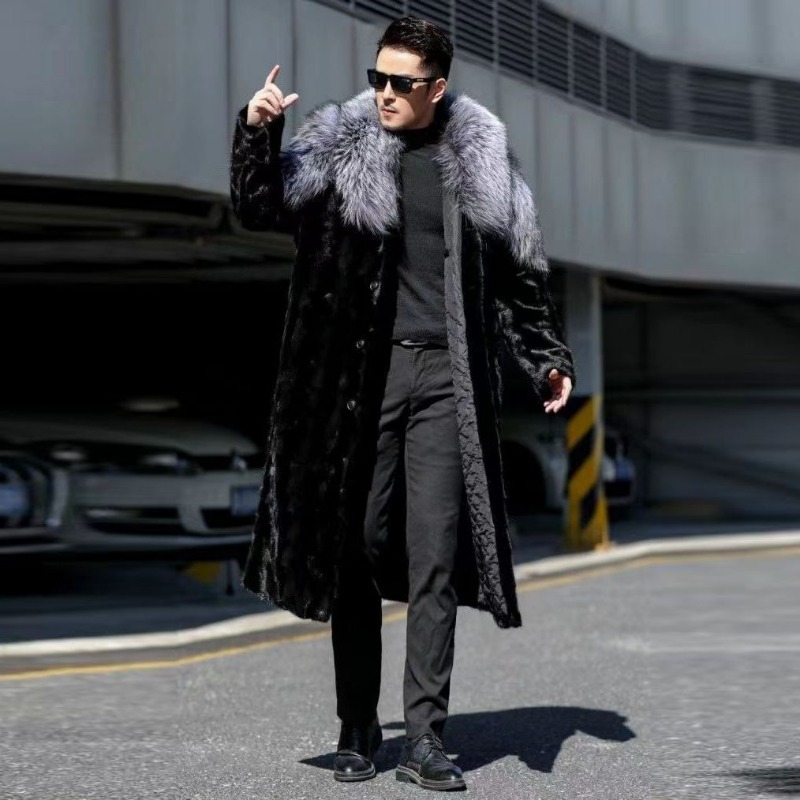 Winter Clothing Brand - 남성용 인조 밍크 코트, 긴 모피