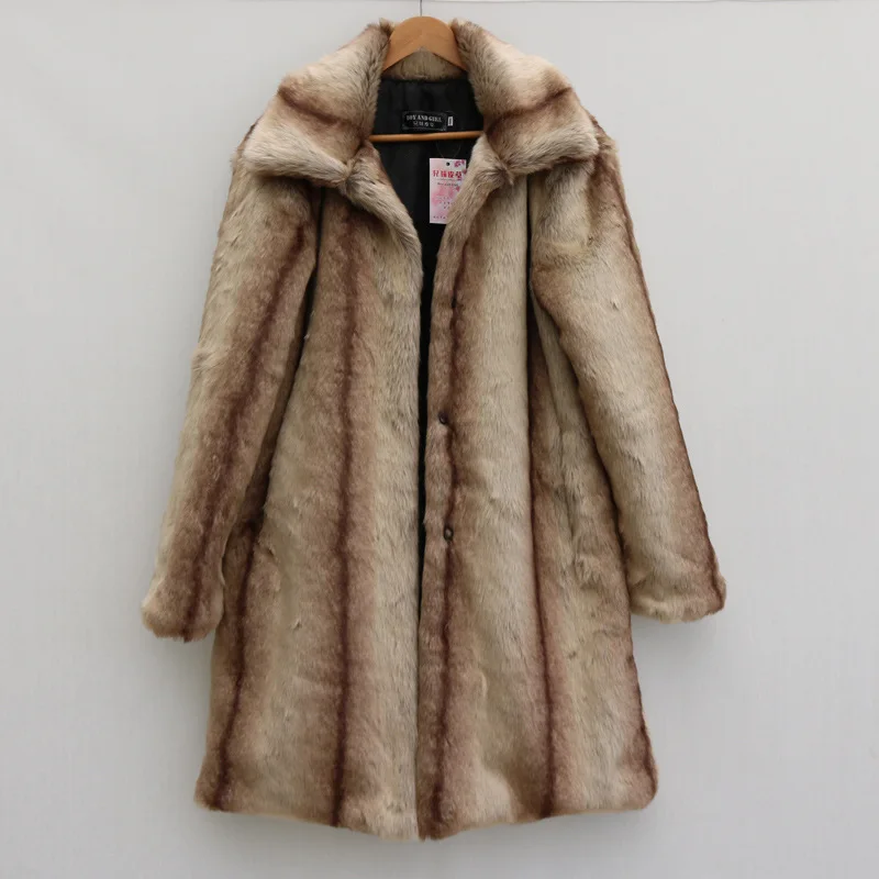 Winter Clothing Brand - 겨울용 롱 페이크 퍼 코트 남성용