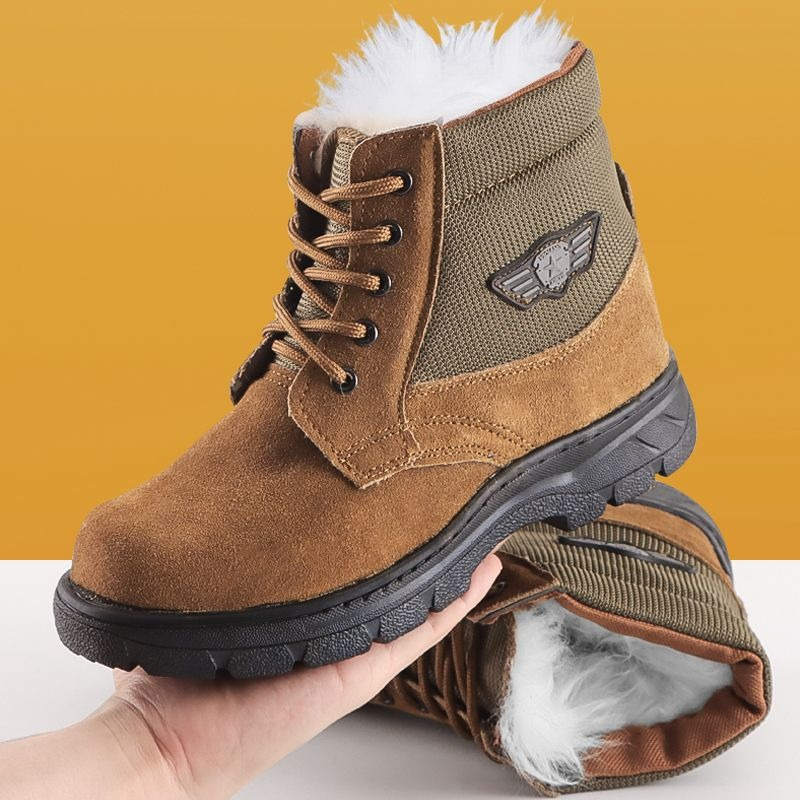 Snow Boot Fur Lined - 겨울 남성용 스노우 부츠 천연 가죽