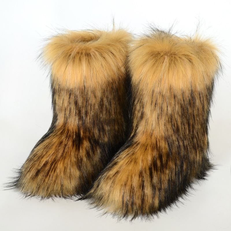 Snow Boot Fur Lined - 여성용 미드 튜브 겨울 스노우 부츠,