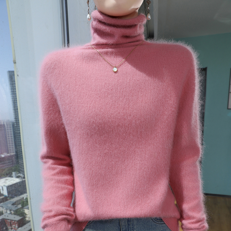 100% 순수 밍크 캐시미어 니트 풀오버 여성용 하이넥 - Winter Clothing Online 리뷰 및 가격