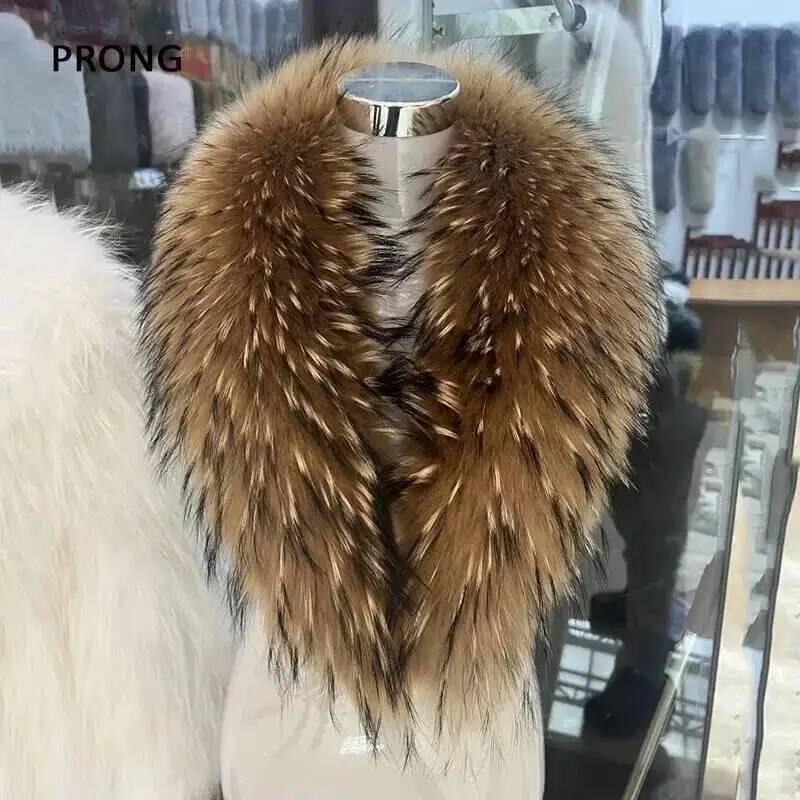 자연 너구리 모피 칼라 리얼 모피 스카프 여성 겨울 럭 - Winter Clothing Online 리뷰 및 가격