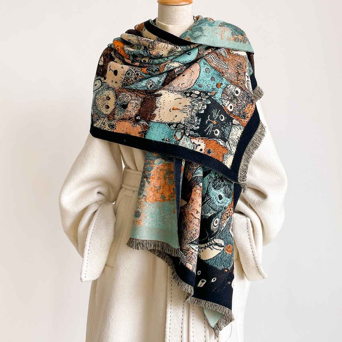 여성용 인조 캐시미어 스카프 두꺼운 따뜻한 숄 가을 프 - Cashmere Scarf Wrap 리뷰 및 가격