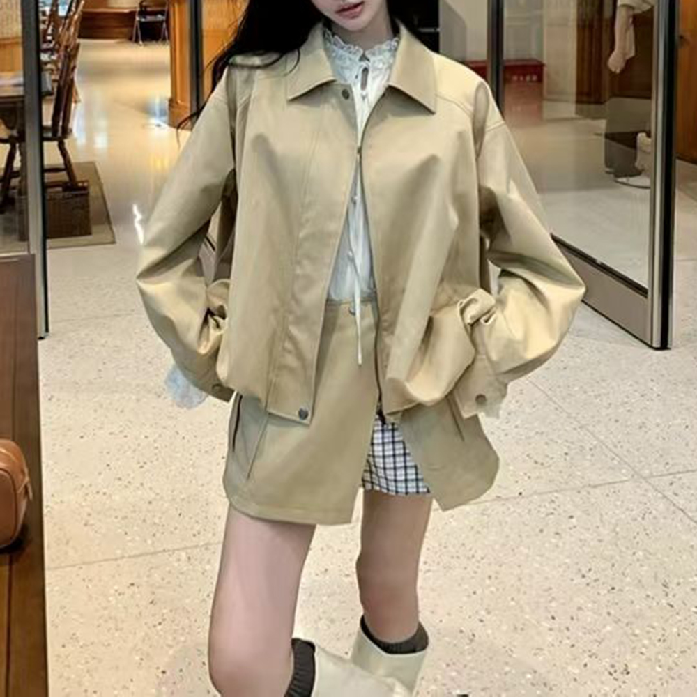 투윈스티일 카크색 스플라이스 포켓 투피스 세트 여성 라 - Winter Clothing Online 리뷰 및 가격