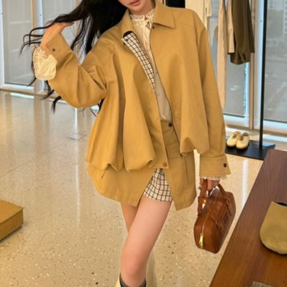 투윈스티일 카크색 스플라이스 포켓 투피스 세트 여성 라 - Winter Clothing Online 리뷰 및 가격