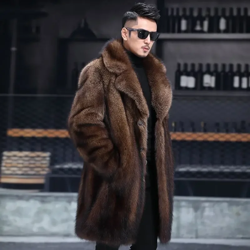 럭셔리 브랜드 남성 의류 모피 자켓 중간 길이 인조 모 - Winter Clothing Brand 리뷰 및 가격