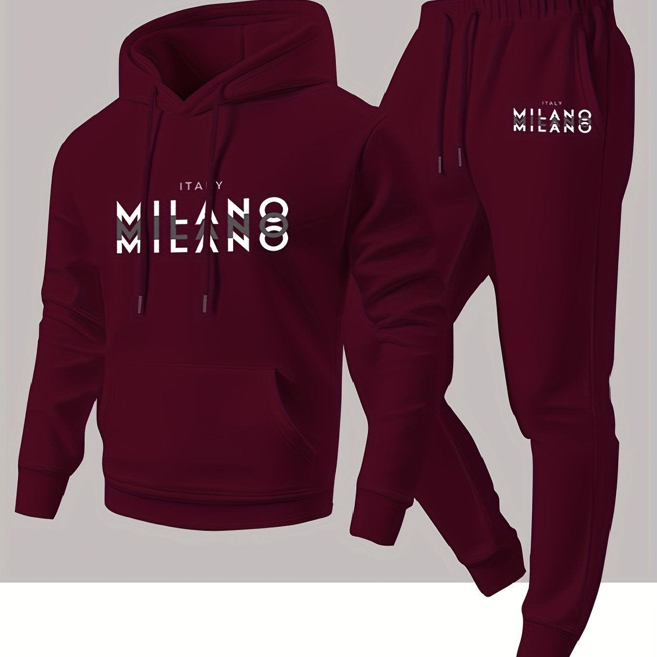 트렌디한 남성용 이탈리아 밀라노 레터 패턴 후드 스웨트 - Winter Clothing For Men 리뷰 및 가격
