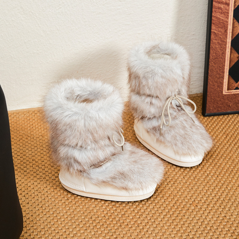겨울 여성 패션 문 부츠 퍼 안감 스노우 부츠 따뜻한  - Snow Boot Fur Lined 리뷰 및 가격